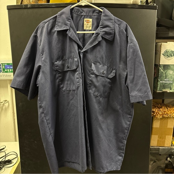 Dickies Dark Blue Button-Up Shirt - Picture 1 of 2
